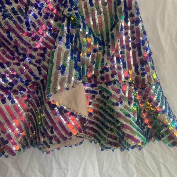 Zara Sequined Mini Skirt With Ruffle Trim Size Medium - Picture 12 of 14